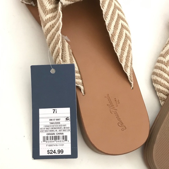 UNIVERSAL THREAD Knotted Slide Sandals Tan Slip On Sandals Women’s Size 7.5 - Picture 14 of 15